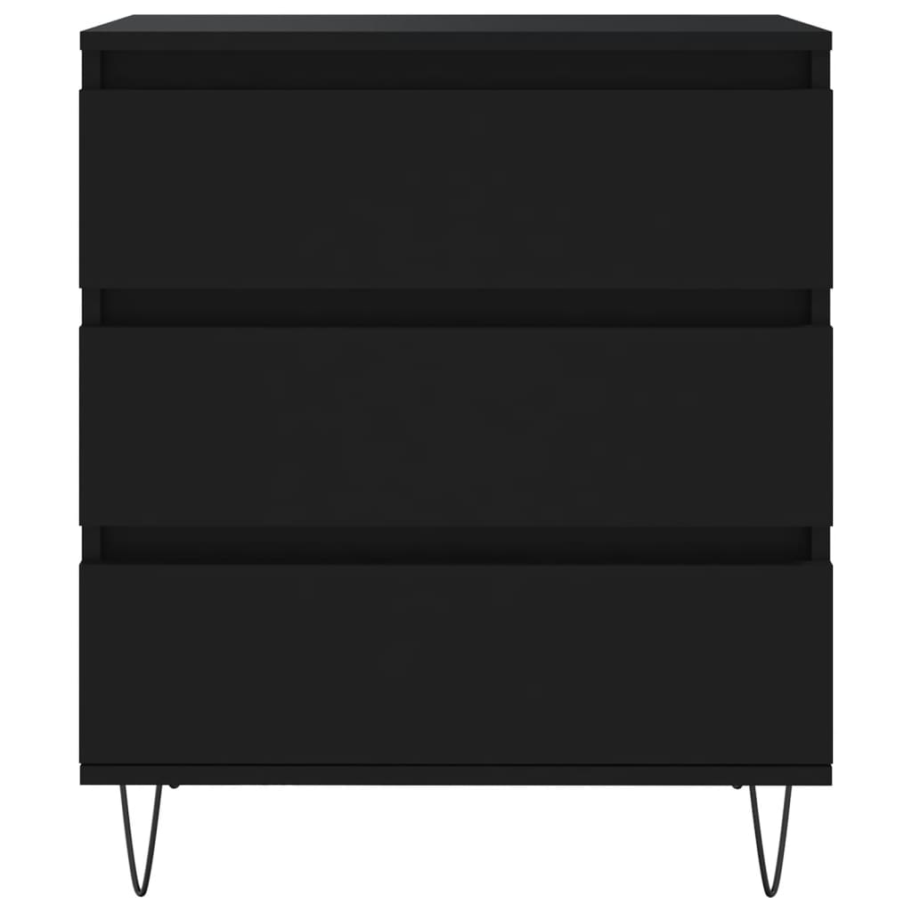 Byrå svart 60x35x70 cm konstruerat trä