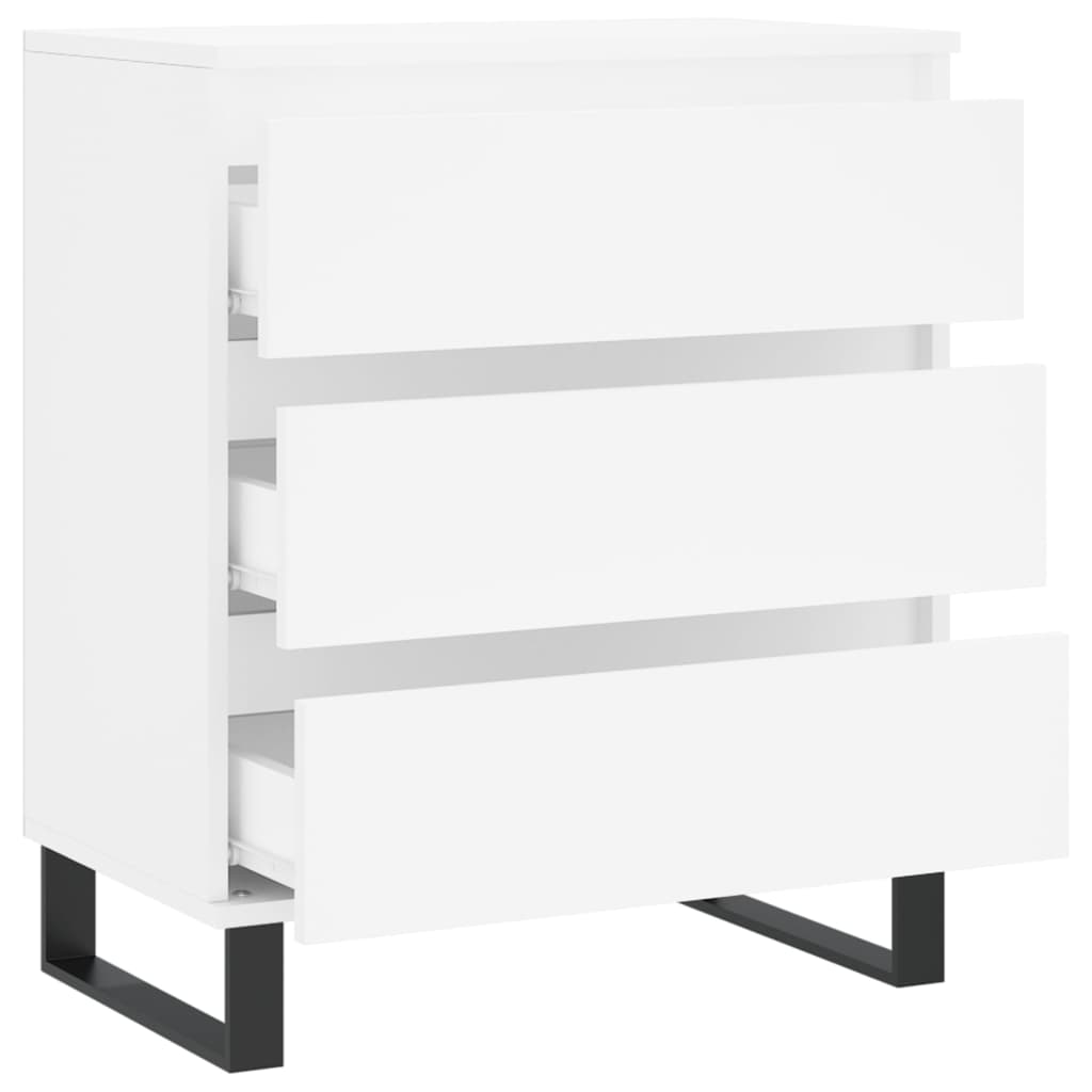 Byrå vit 60x35x70 cm konstruerat trä