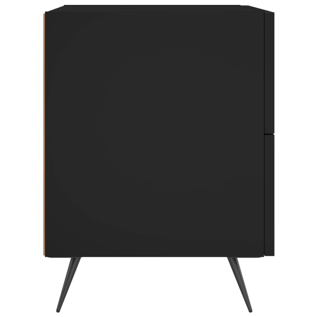Sängbord 2 st svart 40x35x47,5 cm konstruerat trä