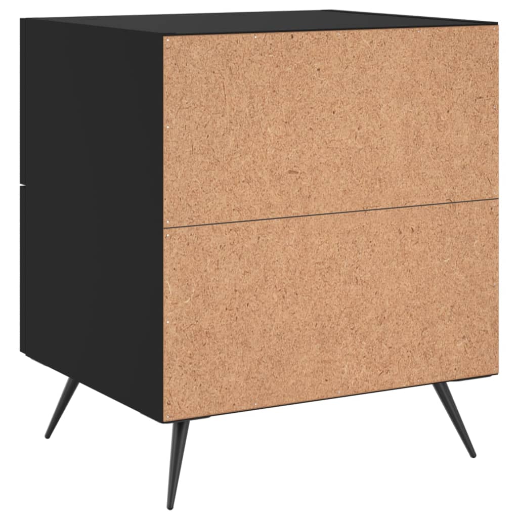 Sängbord 2 st svart 40x35x47,5 cm konstruerat trä