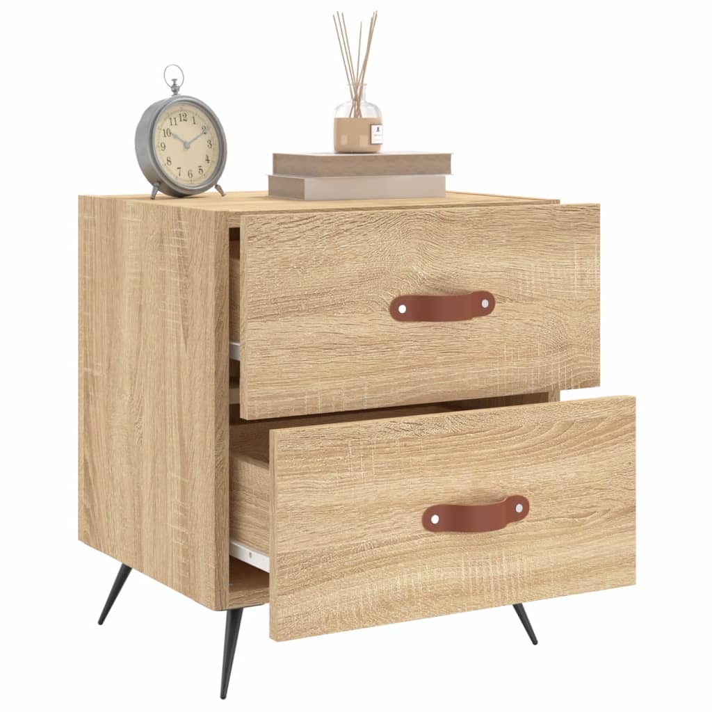 Sängbord 2 st sonoma-ek 40x35x47,5 cm konstruerat trä