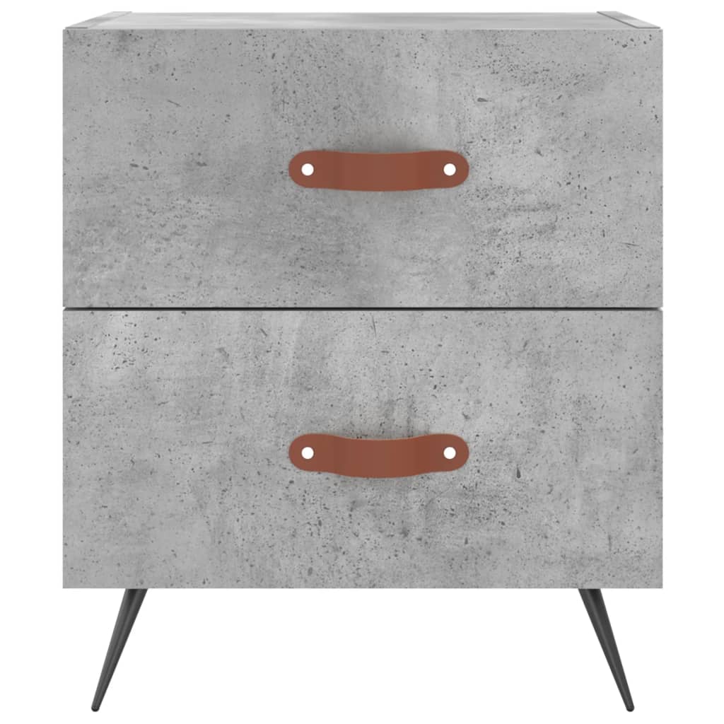 Sängbord 2 st betonggrå 40x35x47,5 cm konstruerat trä