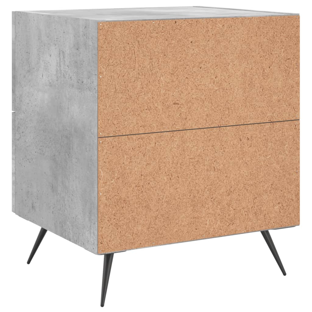 Sängbord 2 st betonggrå 40x35x47,5 cm konstruerat trä