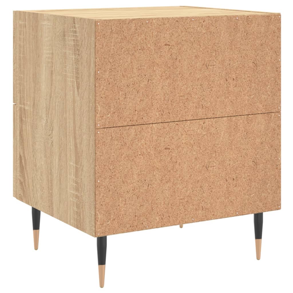 Sängbord 2 st sonoma-ek 40x35x47,5 cm konstruerat trä