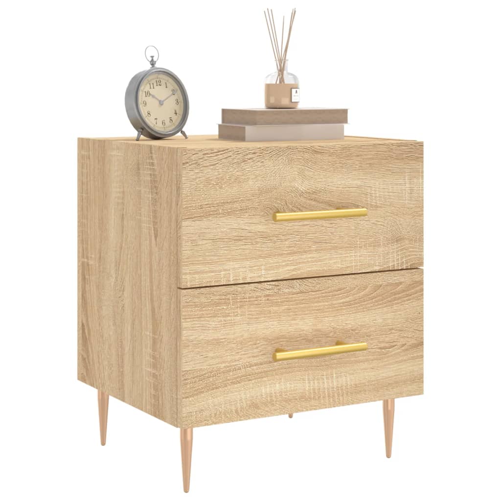Sängbord 2 st sonoma-ek 40x35x47,5 cm konstruerat trä
