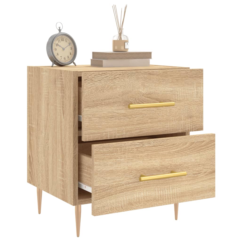 Sängbord 2 st sonoma-ek 40x35x47,5 cm konstruerat trä