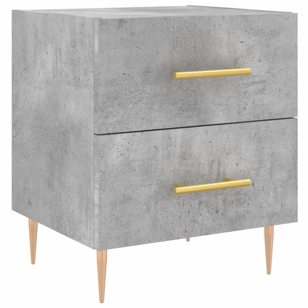 Sängbord 2 st betonggrå 40x35x47,5 cm konstruerat trä