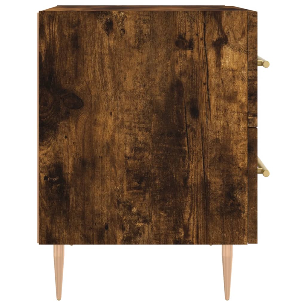 Sängbord 2 st rökfärgad ek 40x35x47,5 cm konstruerat trä