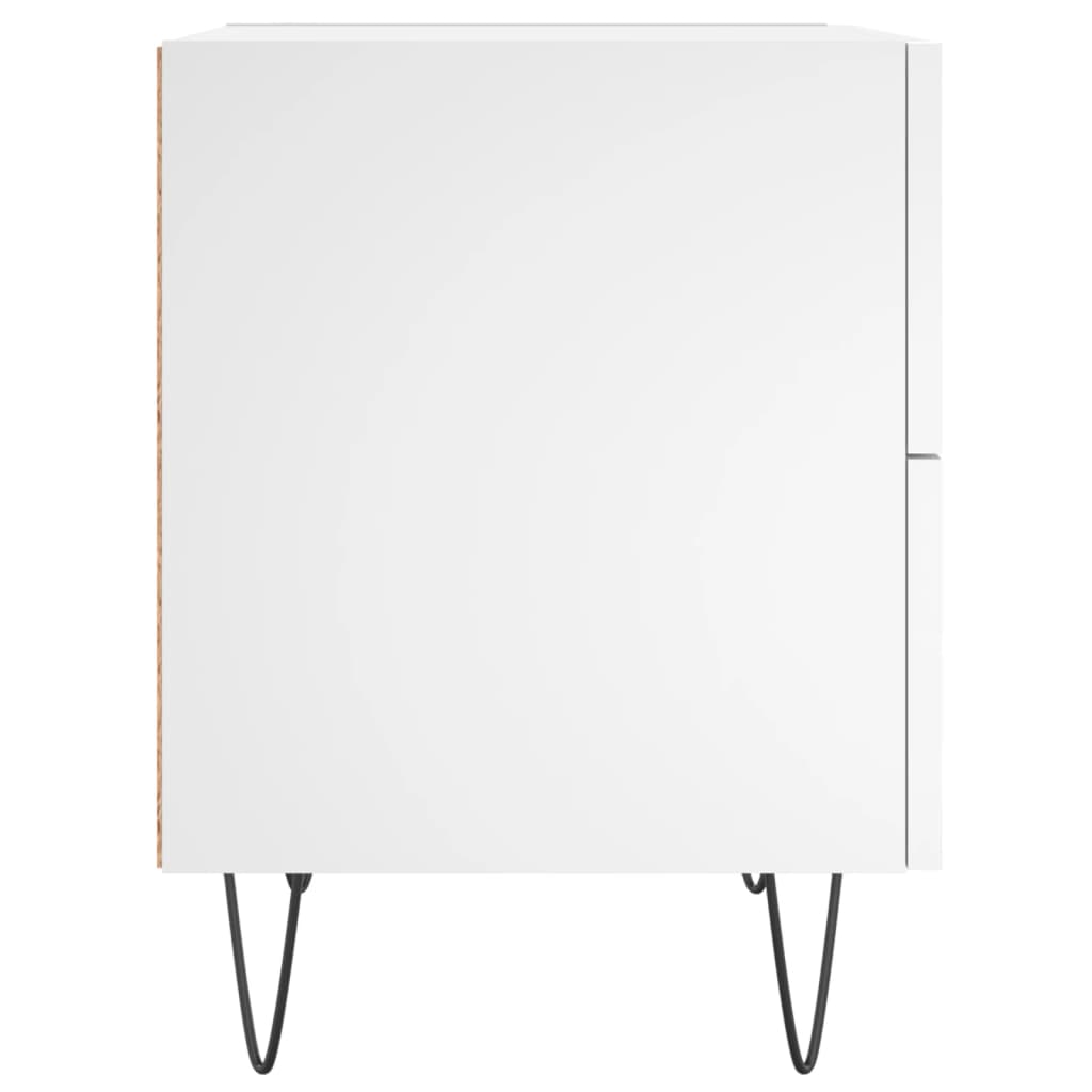 Sängbord 2 st vit 40x35x47,5 cm konstruerat trä