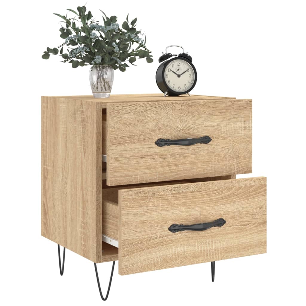 Sängbord 2 st sonoma-ek 40x35x47,5 cm konstruerat trä