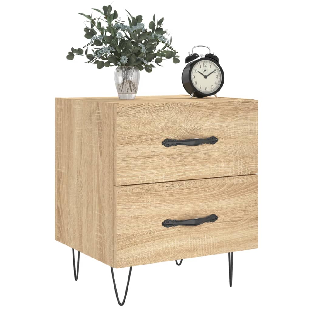 Sängbord 2 st sonoma-ek 40x35x47,5 cm konstruerat trä