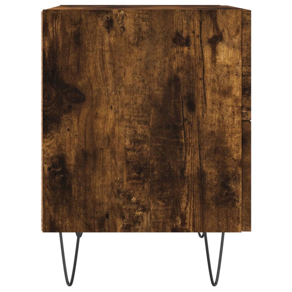 Sängbord 2 st rökfärgad ek 40x35x47,5 cm konstruerat trä
