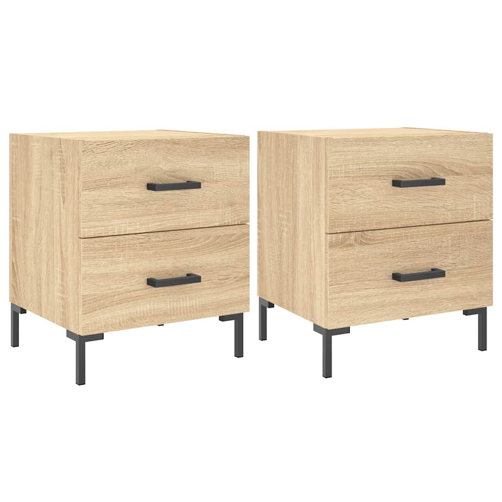 Sängbord 2 st sonoma-ek 40x35x47,5 cm konstruerat trä