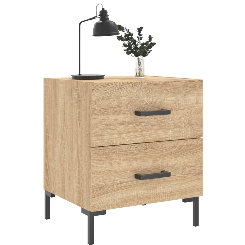 Sängbord 2 st sonoma-ek 40x35x47,5 cm konstruerat trä