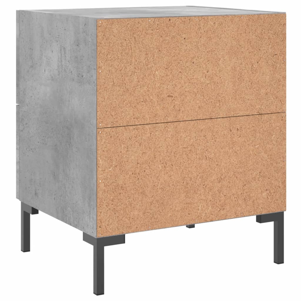 Sängbord 2 st betonggrå 40x35x47,5 cm konstruerat trä