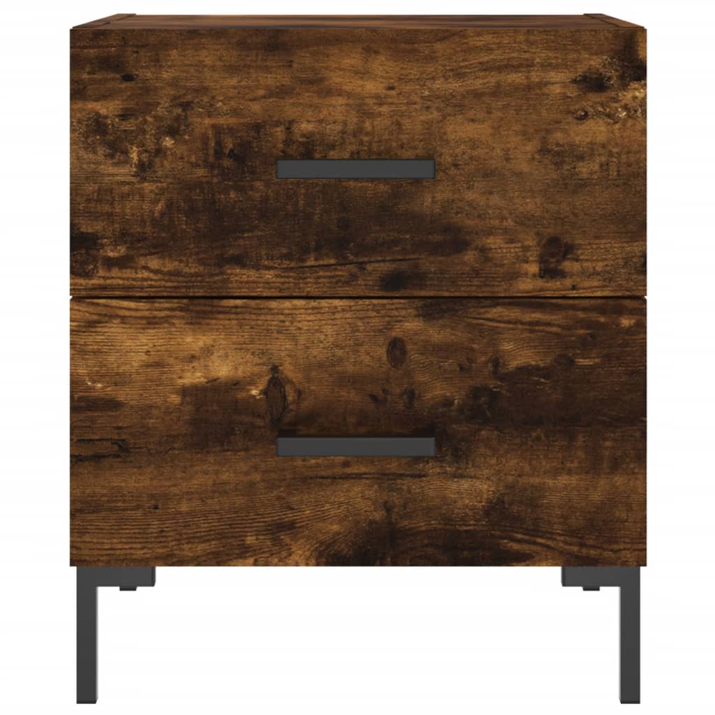 Sängbord 2 st rökfärgad ek 40x35x47,5 cm konstruerat trä