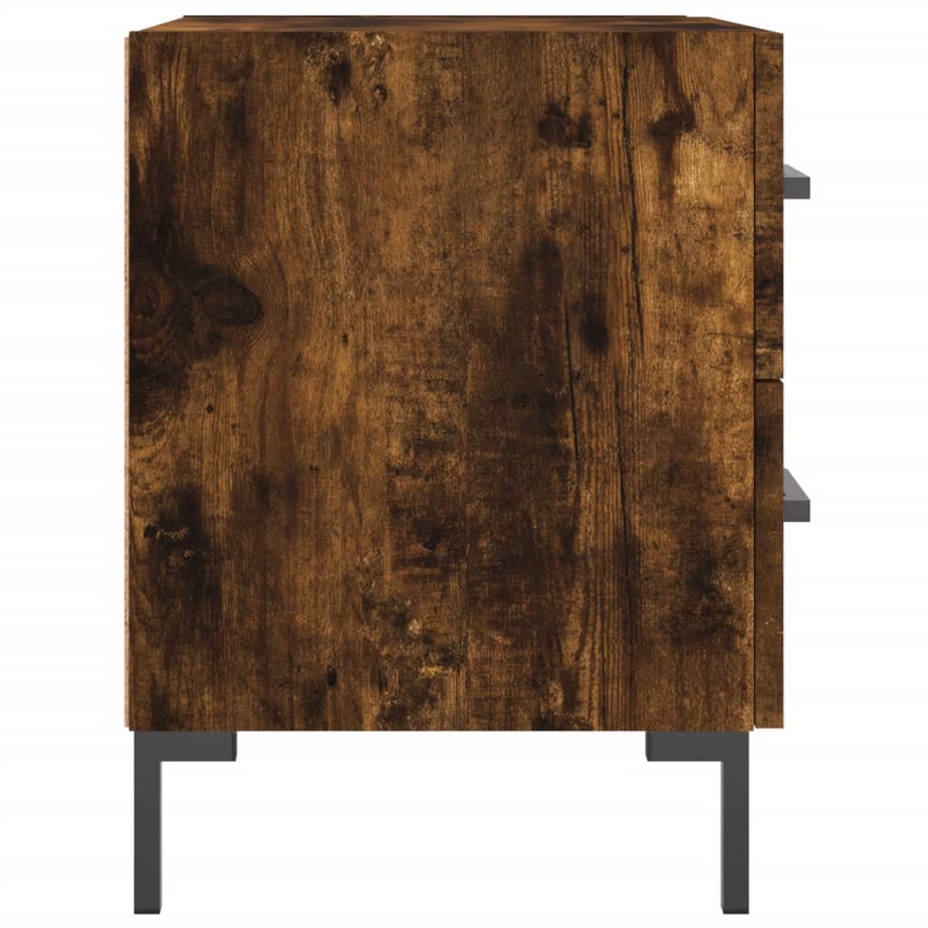 Sängbord 2 st rökfärgad ek 40x35x47,5 cm konstruerat trä