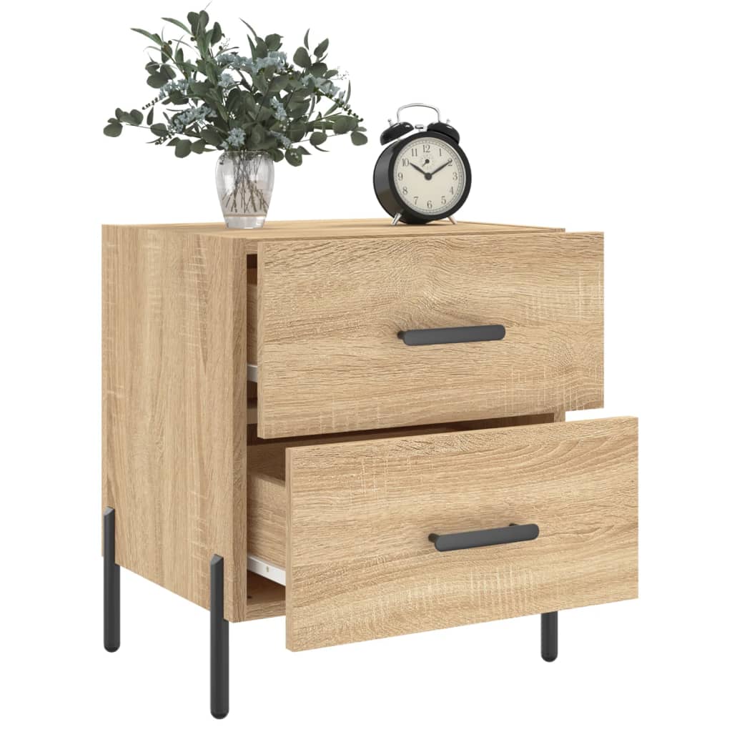 Sängbord 2 st sonoma-ek 40x35x47,5 cm konstruerat trä