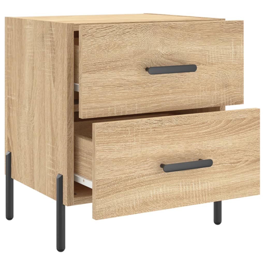 Sängbord 2 st sonoma-ek 40x35x47,5 cm konstruerat trä