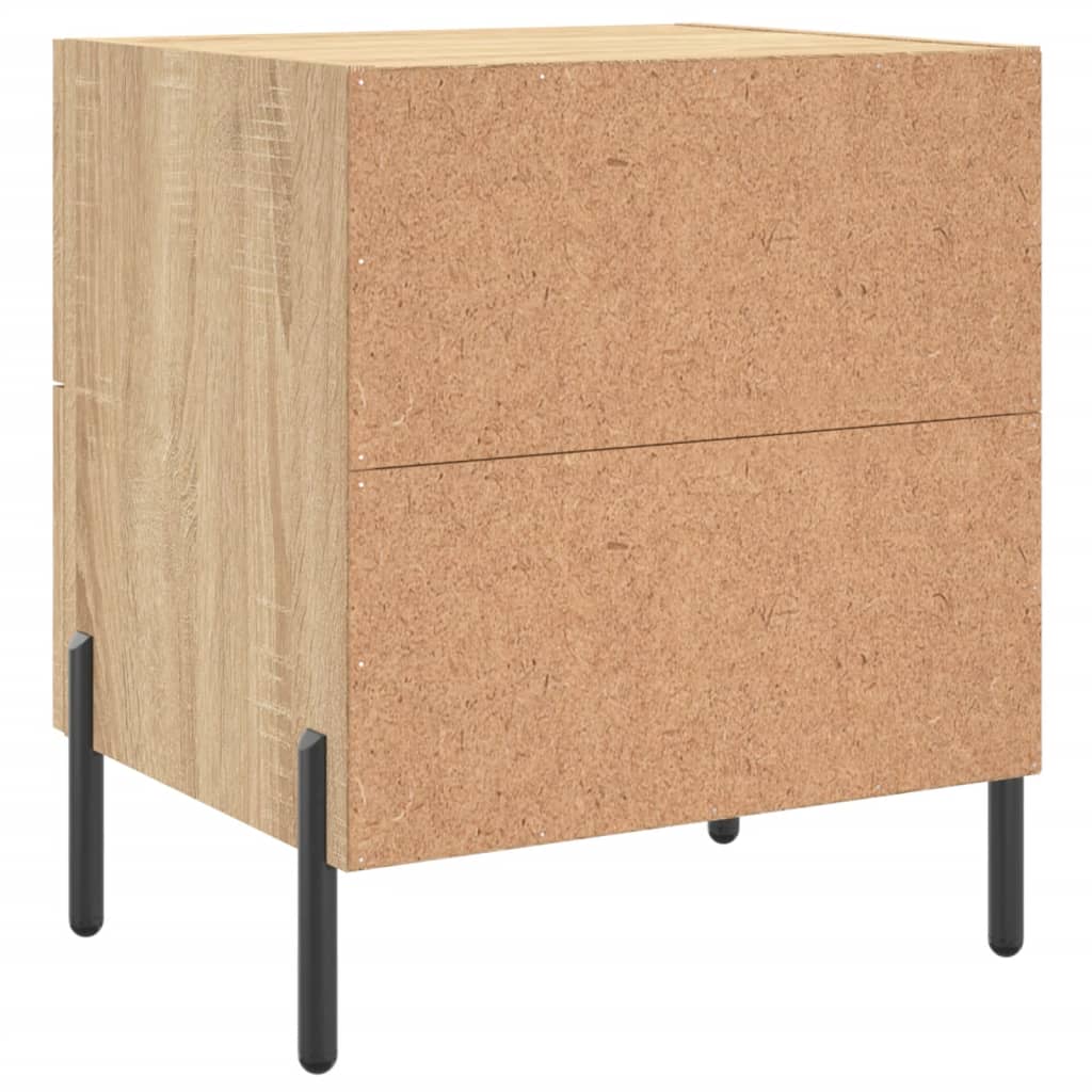 Sängbord 2 st sonoma-ek 40x35x47,5 cm konstruerat trä