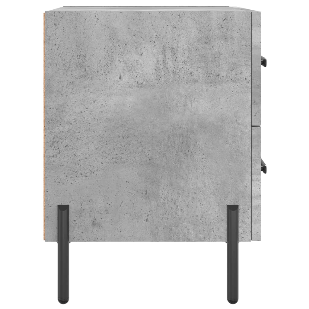 Sängbord 2 st betonggrå 40x35x47,5 cm konstruerat trä