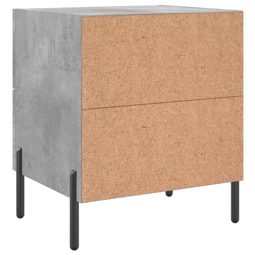 Sängbord 2 st betonggrå 40x35x47,5 cm konstruerat trä