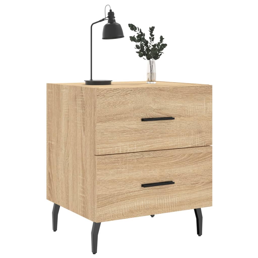 Sängbord 2 st sonoma-ek 40x35x47,5 cm konstruerat trä