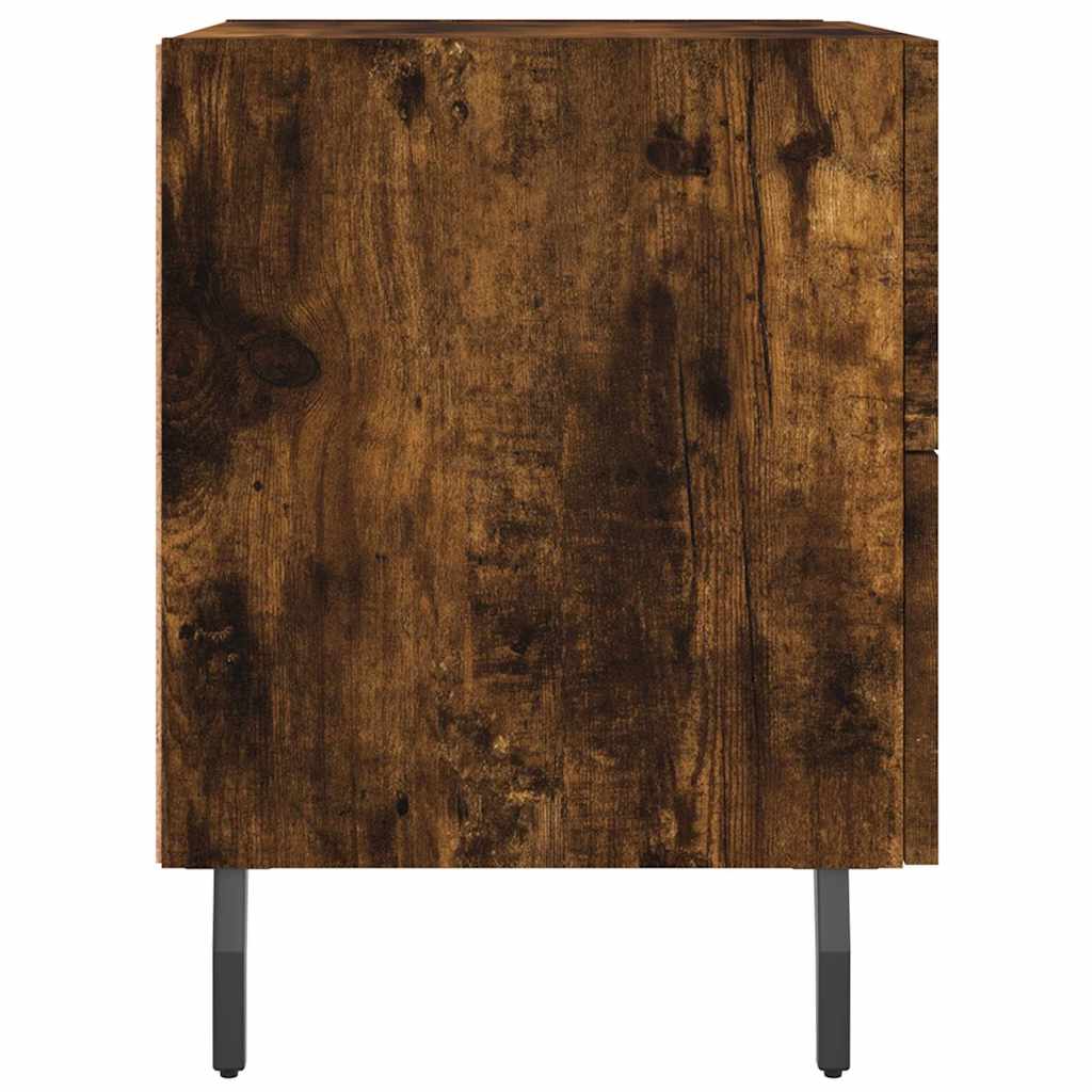 Sängbord 2 st rökfärgad ek 40x35x47,5 cm konstruerat trä