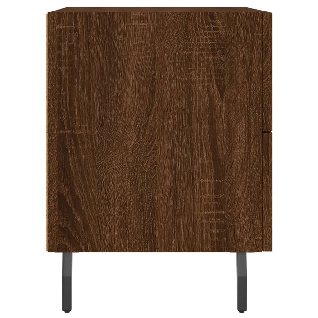 Sängbord 2 st brun ek 40x35x47,5 cm konstruerat trä