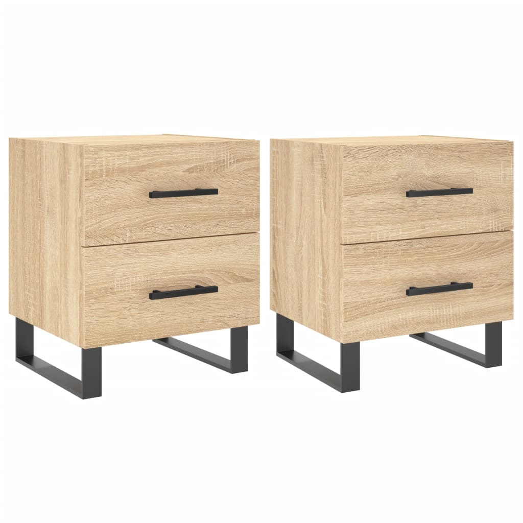 Sängbord 2 st sonoma-ek 40x35x47,5 cm konstruerat trä