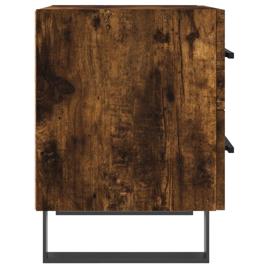 Sängbord 2 st rökfärgad ek 40x35x47,5 cm konstruerat trä