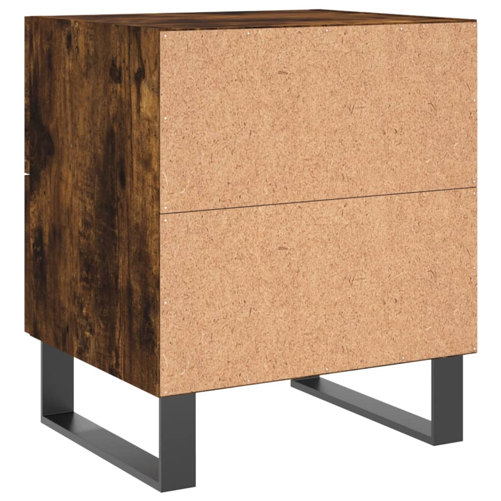 Sängbord 2 st rökfärgad ek 40x35x47,5 cm konstruerat trä