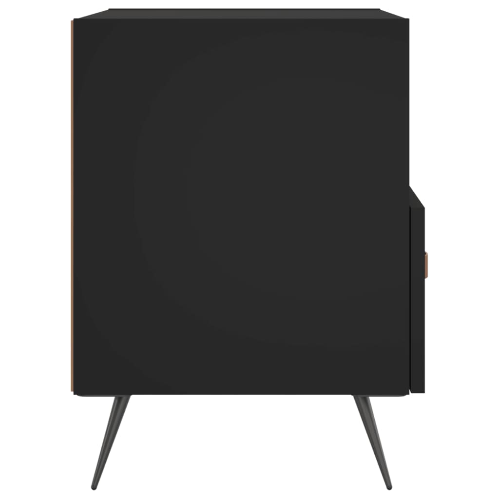 Sängbord 2 st svart 40x35x47,5 cm konstruerat trä