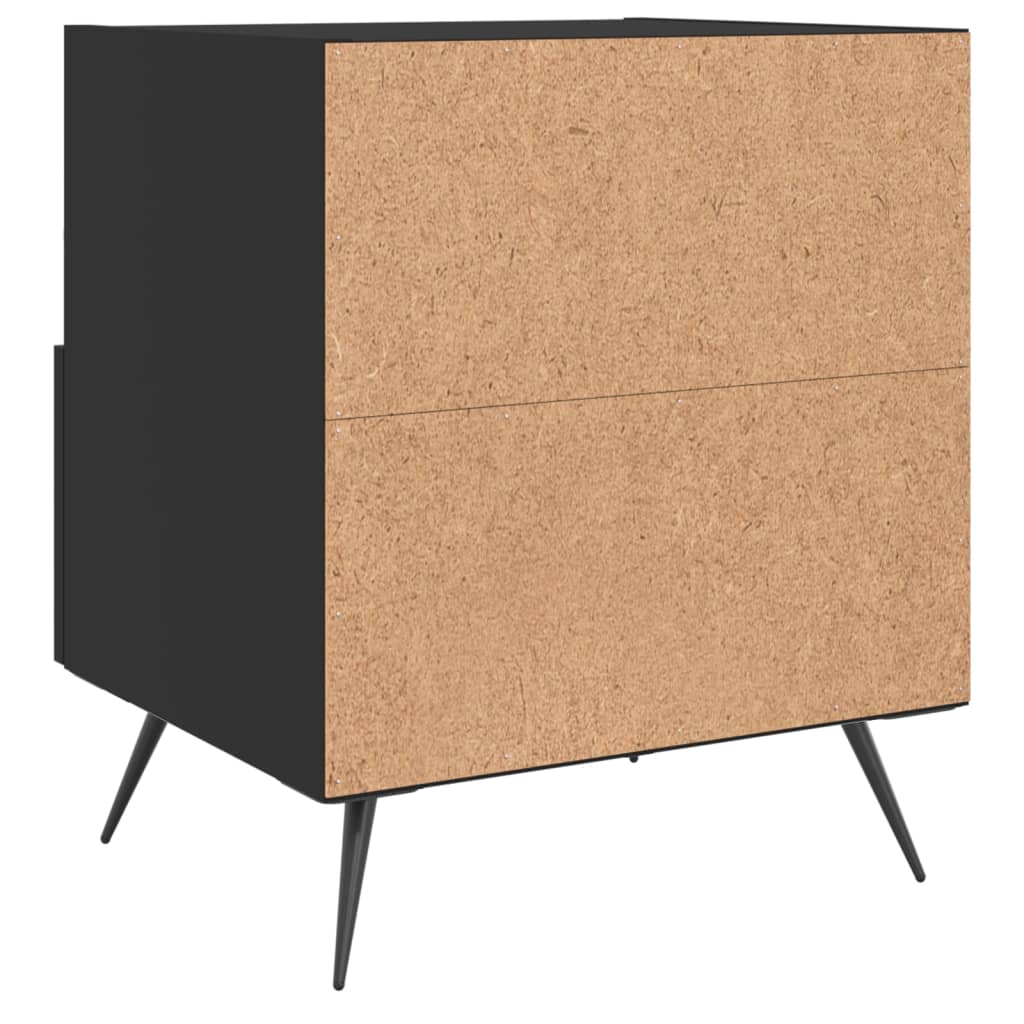 Sängbord 2 st svart 40x35x47,5 cm konstruerat trä