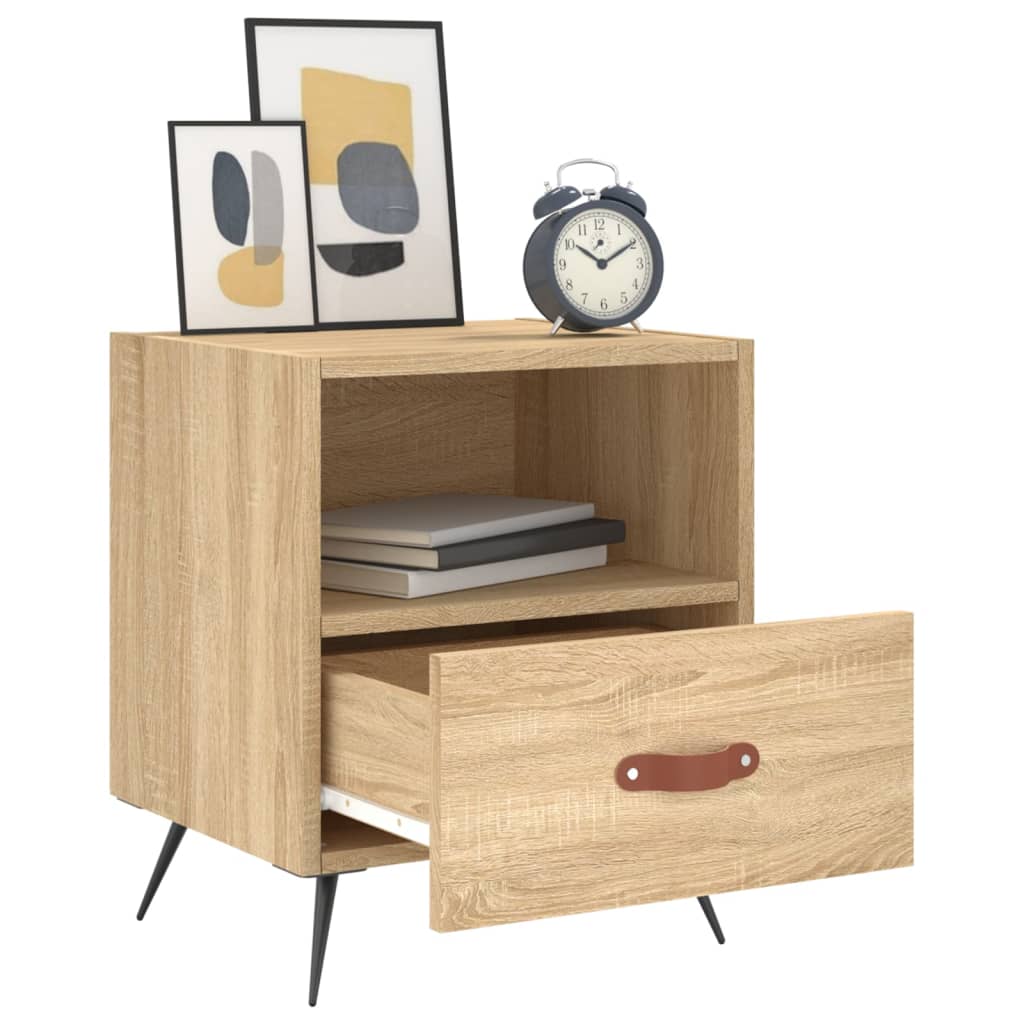 Sängbord 2 st sonoma-ek 40x35x47,5 cm konstruerat trä