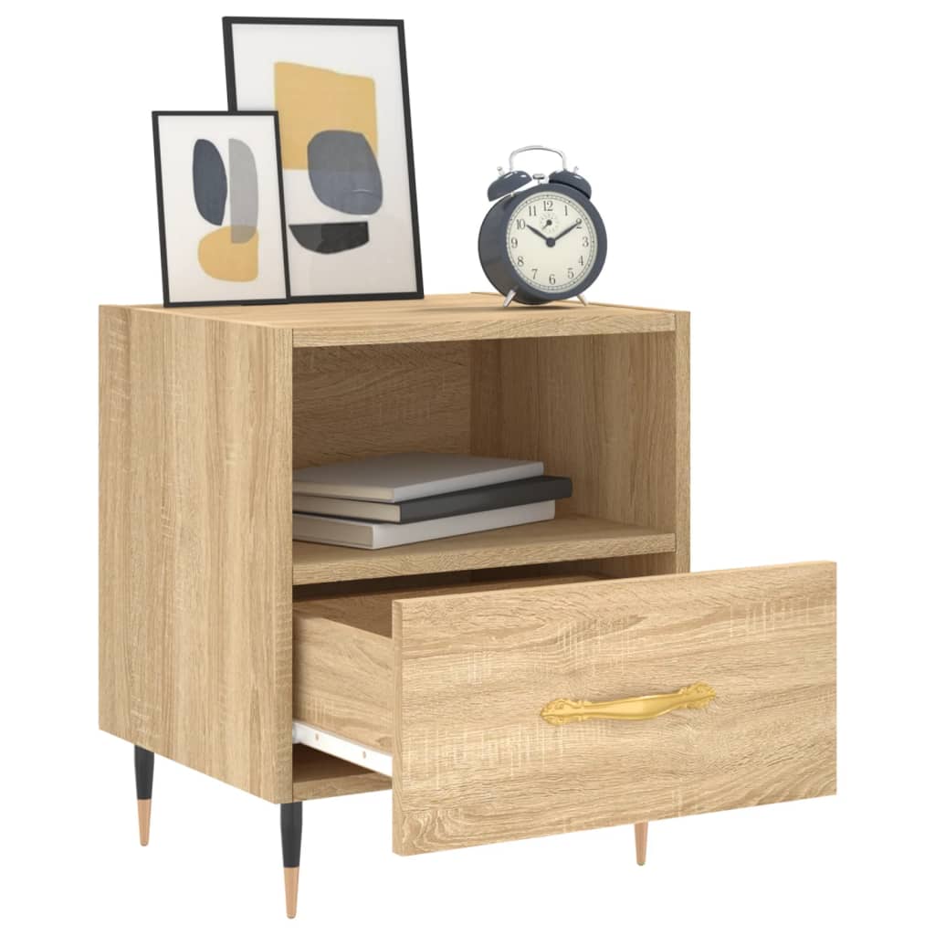 Sängbord 2 st sonoma-ek 40x35x47,5 cm konstruerat trä