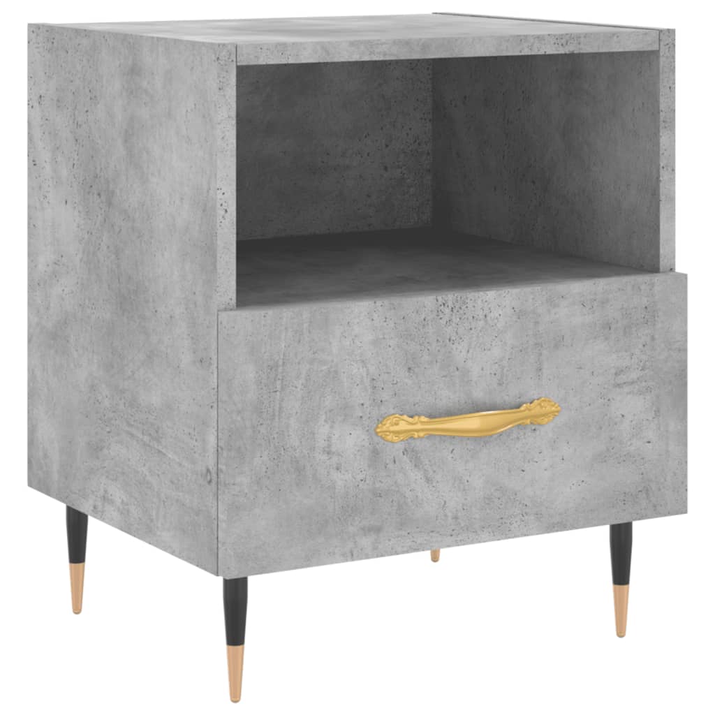 Sängbord 2 st betonggrå 40x35x47,5 cm konstruerat trä