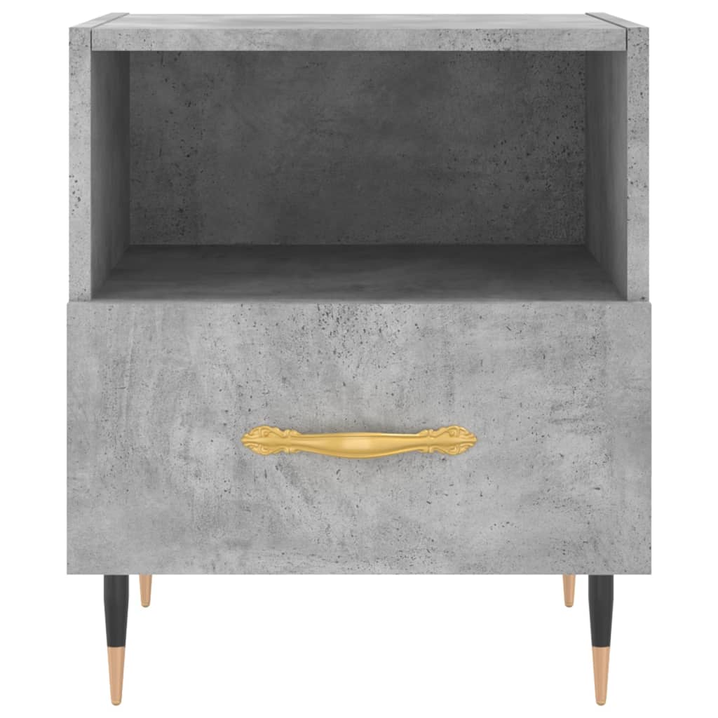 Sängbord 2 st betonggrå 40x35x47,5 cm konstruerat trä
