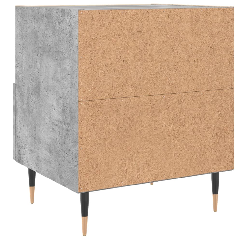 Sängbord 2 st betonggrå 40x35x47,5 cm konstruerat trä
