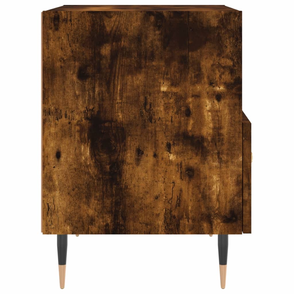 Sängbord 2 st rökfärgad ek 40x35x47,5 cm konstruerat trä