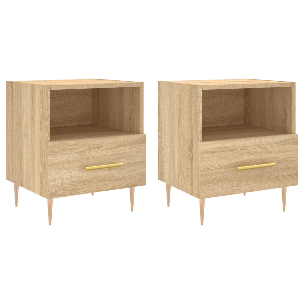 Sängbord 2 st sonoma-ek 40x35x47,5 cm konstruerat trä