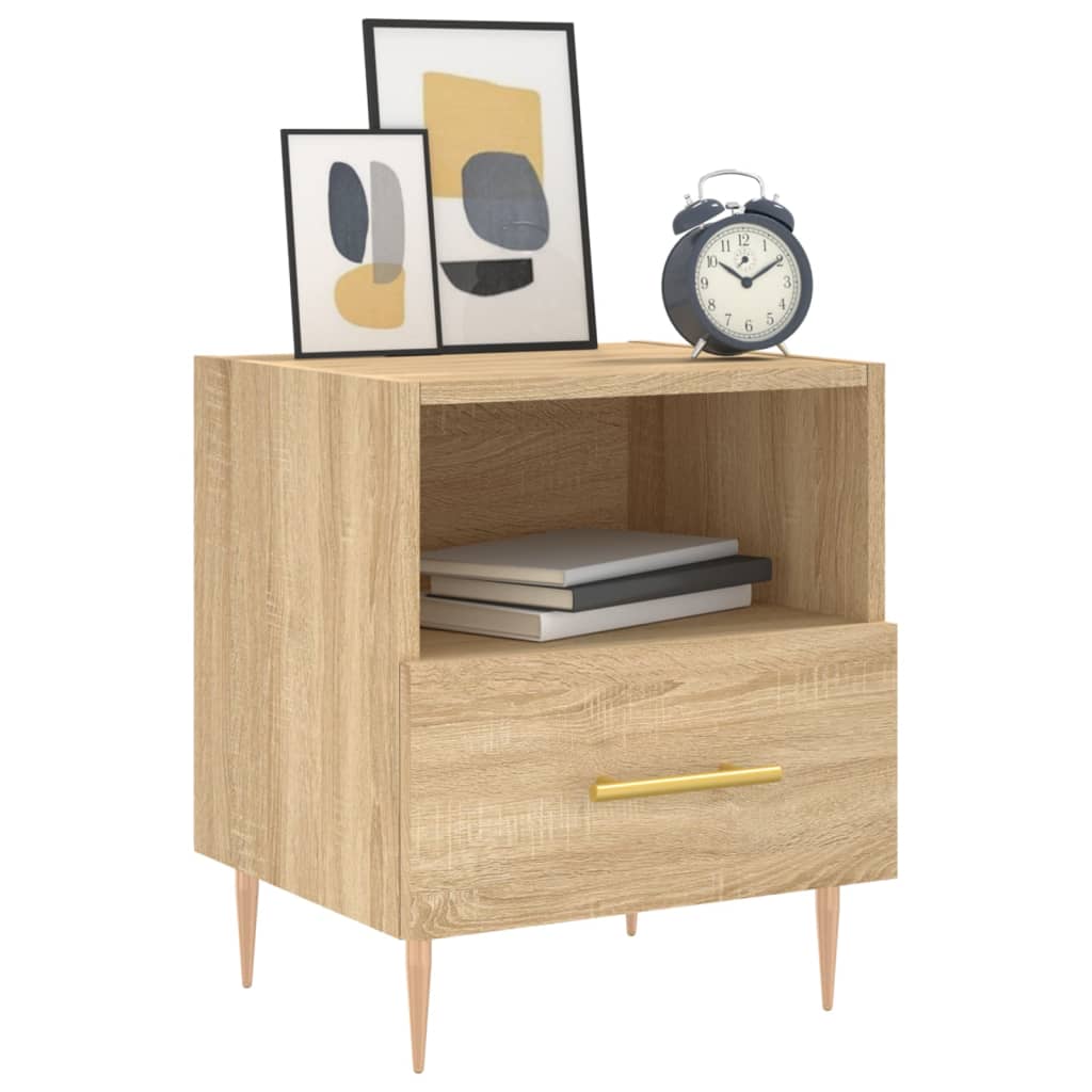 Sängbord 2 st sonoma-ek 40x35x47,5 cm konstruerat trä