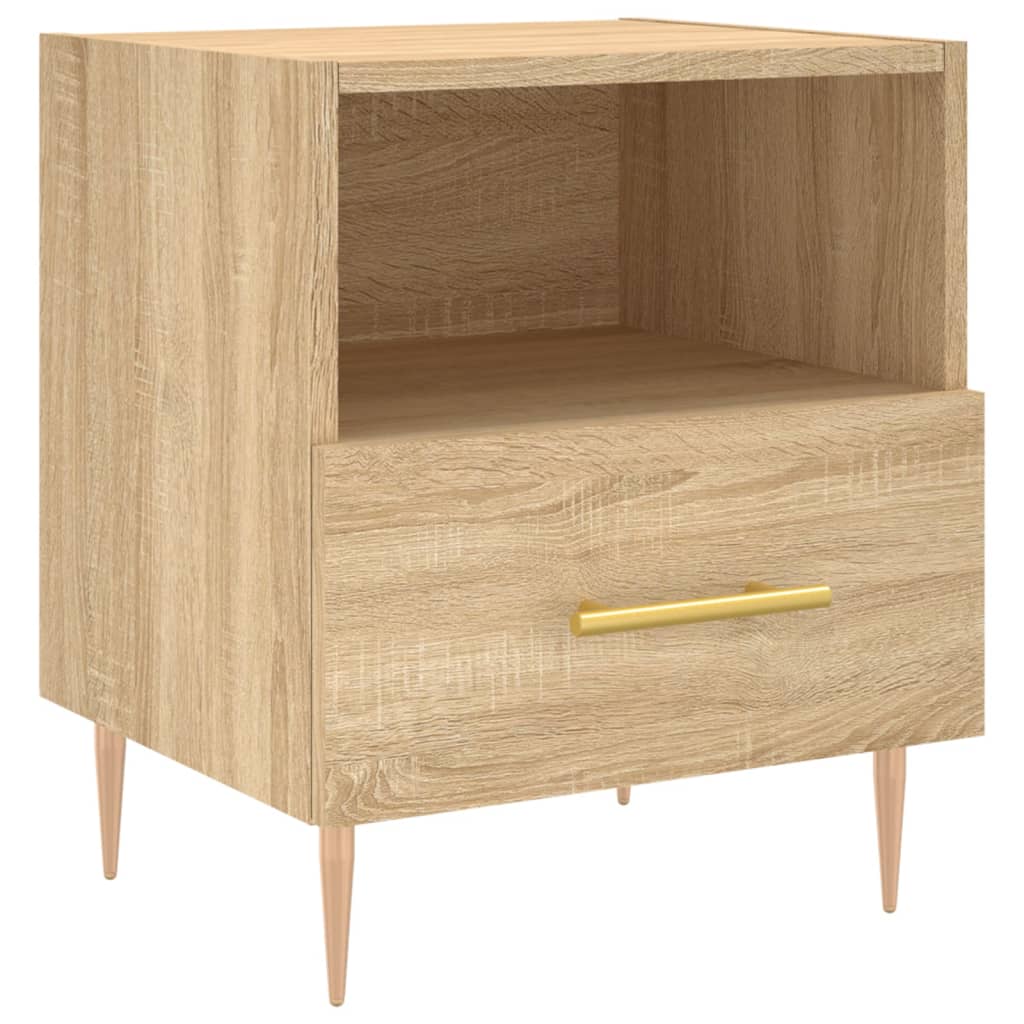 Sängbord 2 st sonoma-ek 40x35x47,5 cm konstruerat trä