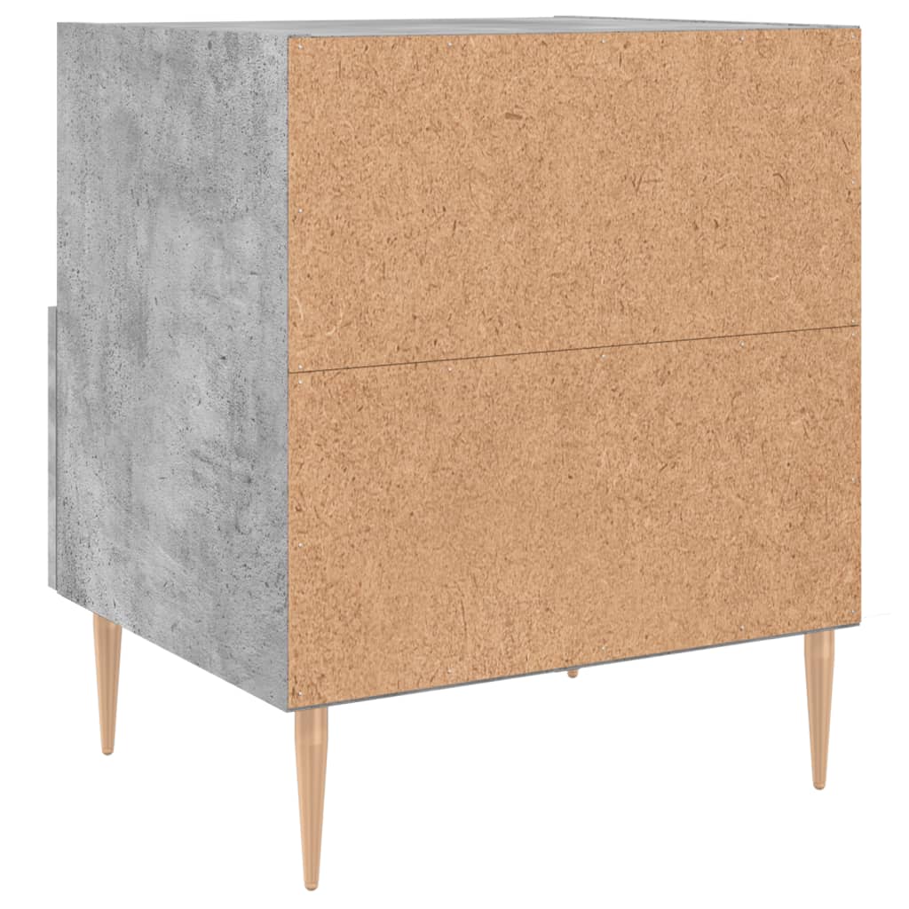 Sängbord 2 st betonggrå 40x35x47,5 cm konstruerat trä
