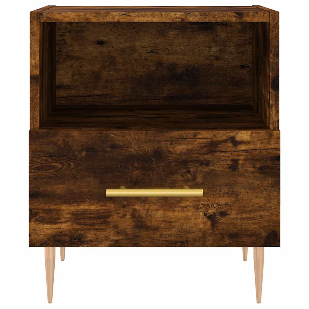 Sängbord 2 st rökfärgad ek 40x35x47,5 cm konstruerat trä