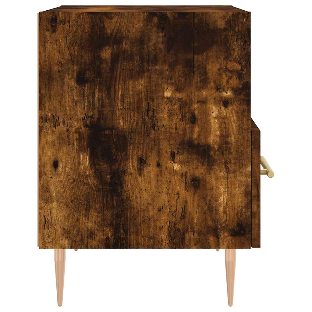 Sängbord 2 st rökfärgad ek 40x35x47,5 cm konstruerat trä