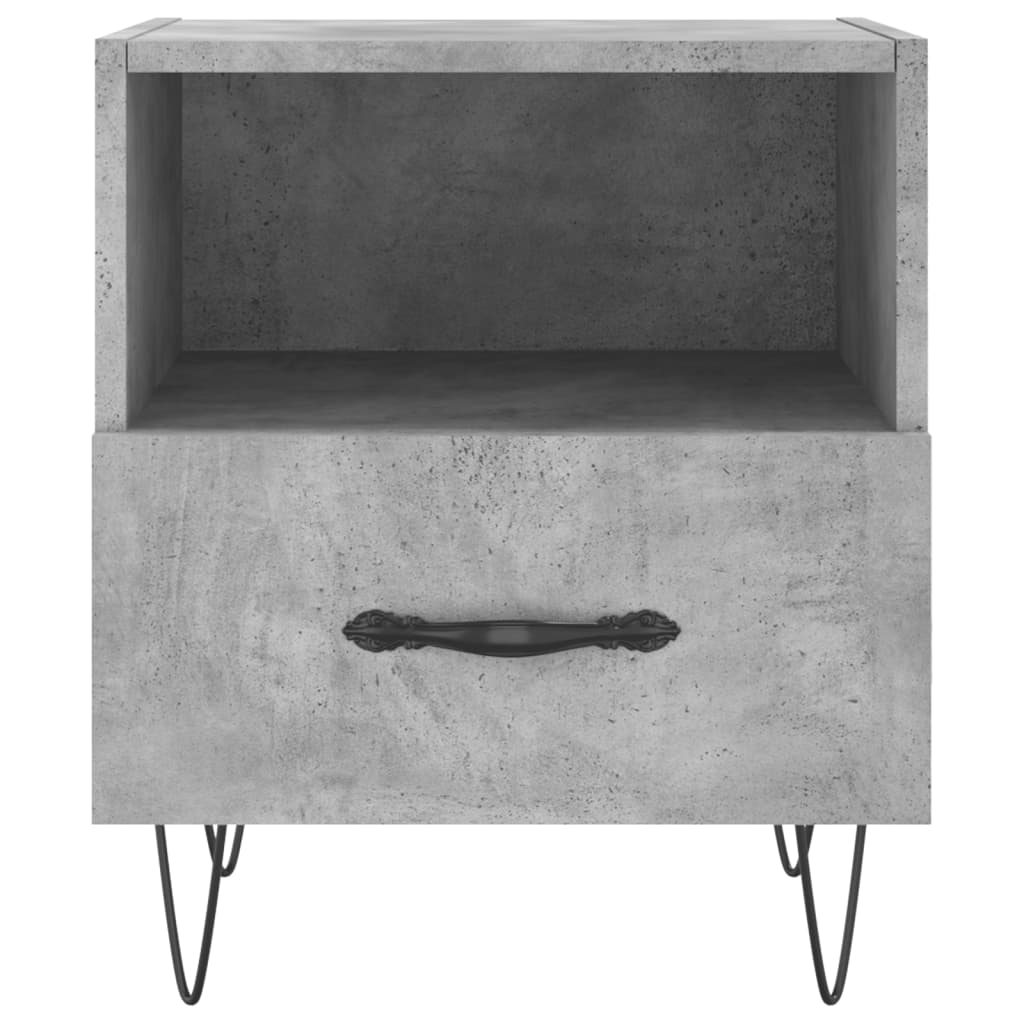 Sängbord 2 st betonggrå 40x35x47,5 cm konstruerat trä