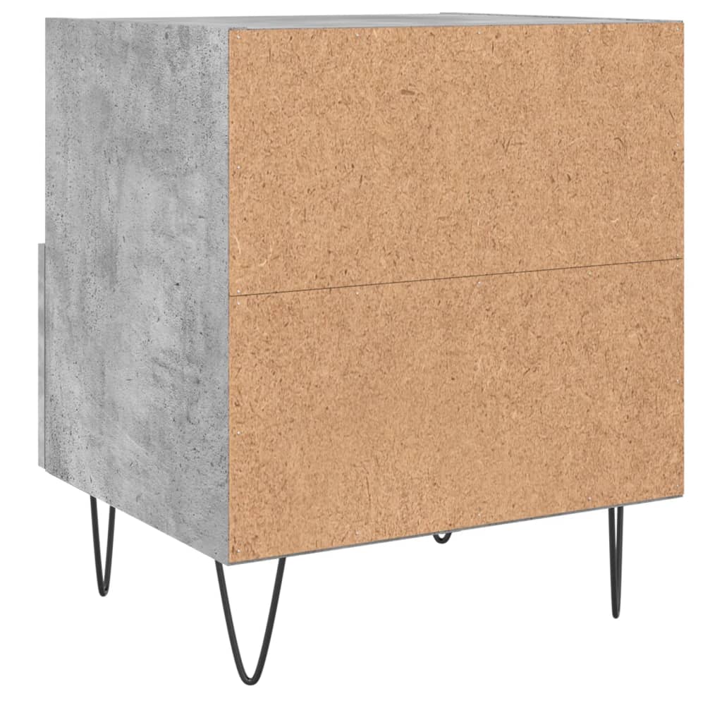 Sängbord 2 st betonggrå 40x35x47,5 cm konstruerat trä