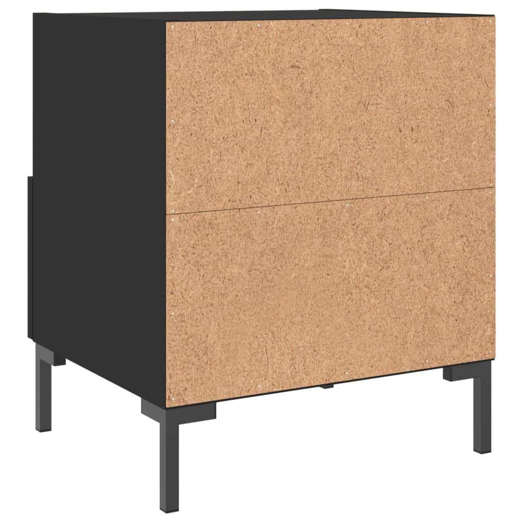 Sängbord 2 st svart 40x35x47,5 cm konstruerat trä