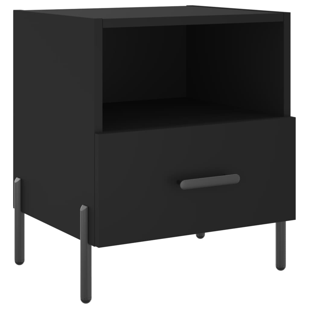 Sängbord 2 st svart 40x35x47,5 cm konstruerat trä